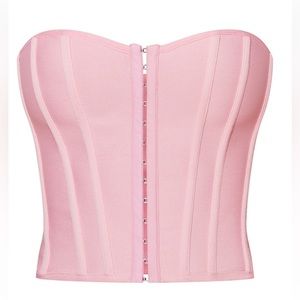 Dusty Pink Bandage Hook And Eye Structured Corset